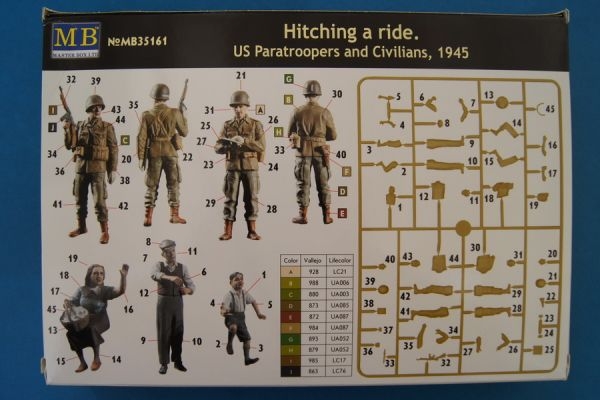 Master Box 35161 /"Hitching a Ride/" US Paratroopers and Civilians w//Car kit 1//35