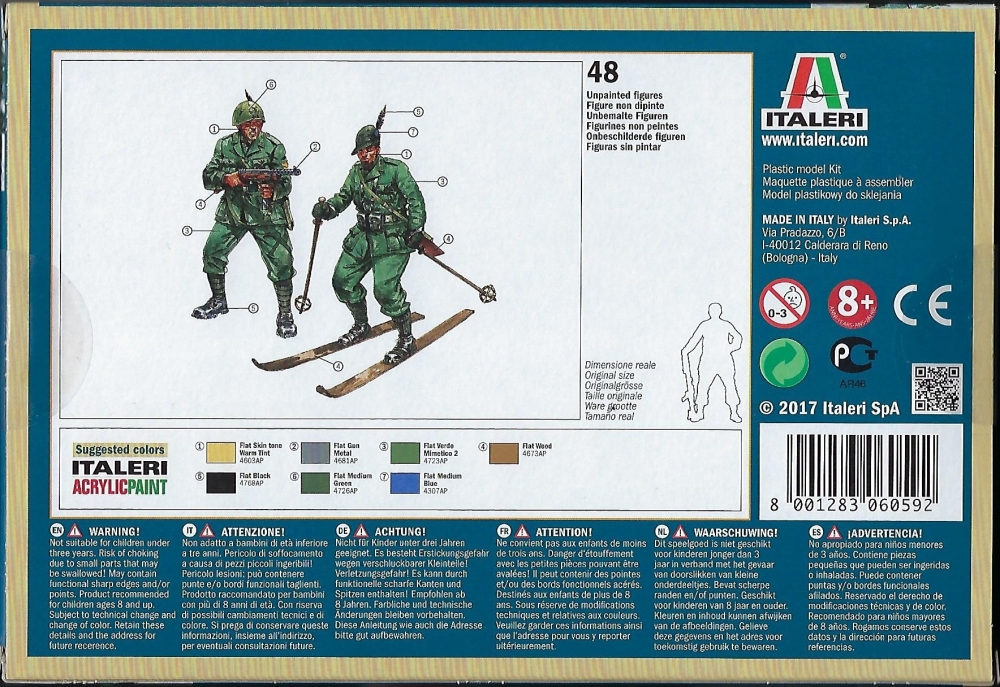 Italeri 1/72 Scale Plastic WWII Italian Mountain Alpine Troops Set 6059 NEW! 