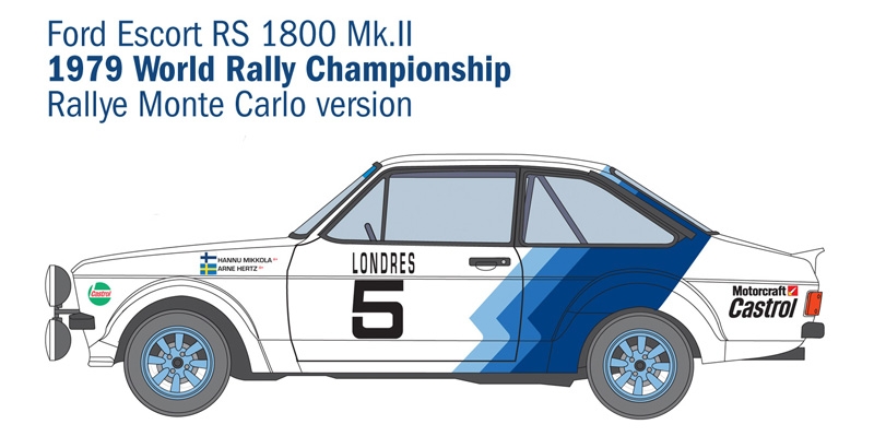 Italeri 3655 Ford Escort RS 188 Mk II 1:24 WRC Rally Monte Carlo 1979 NEU