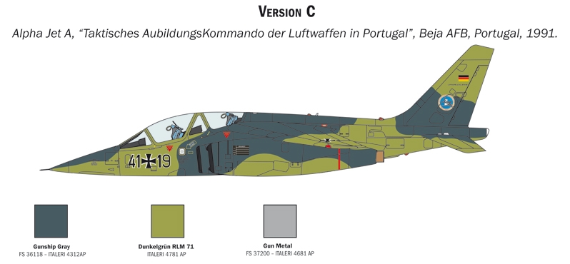 Belgium & France # 2796 1/48 Italeri NATO Alpha Jet A/E Markings for German 