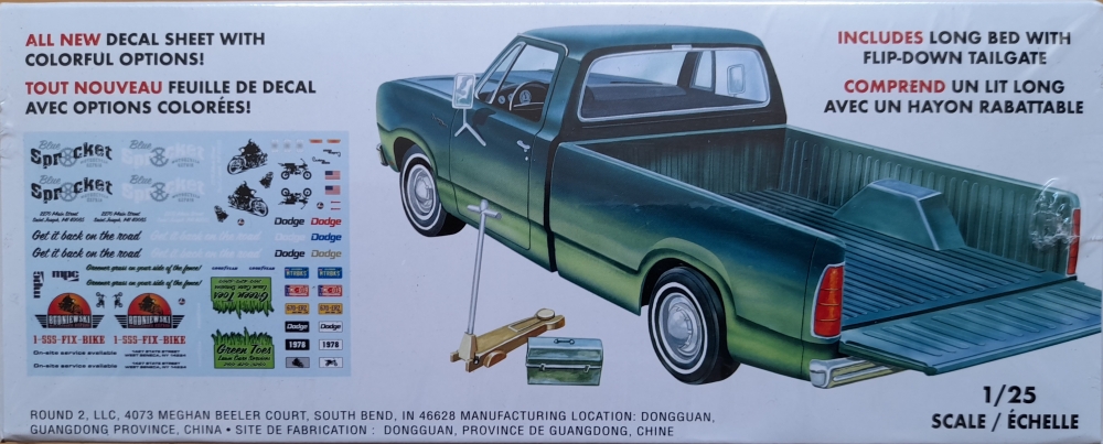 78 Dodge D100 Pickup Truck 1/25 bed box tailgate model car parts 