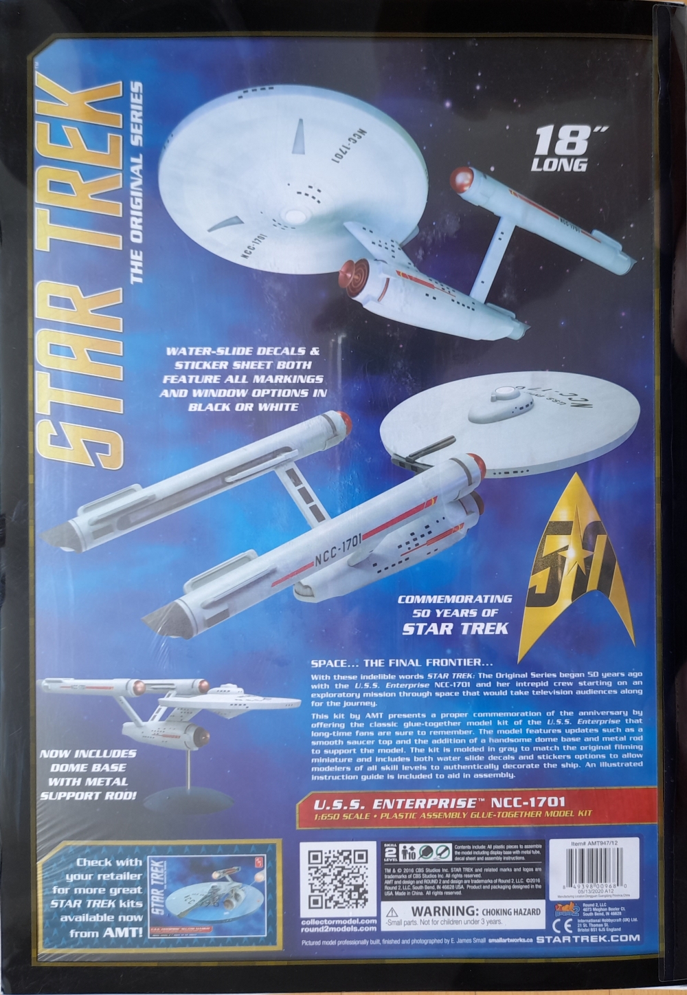 Star Trek Classic U.S.S Enterprise NCC-1701 TOS USS 1:650 AMT Model Kit AMT947