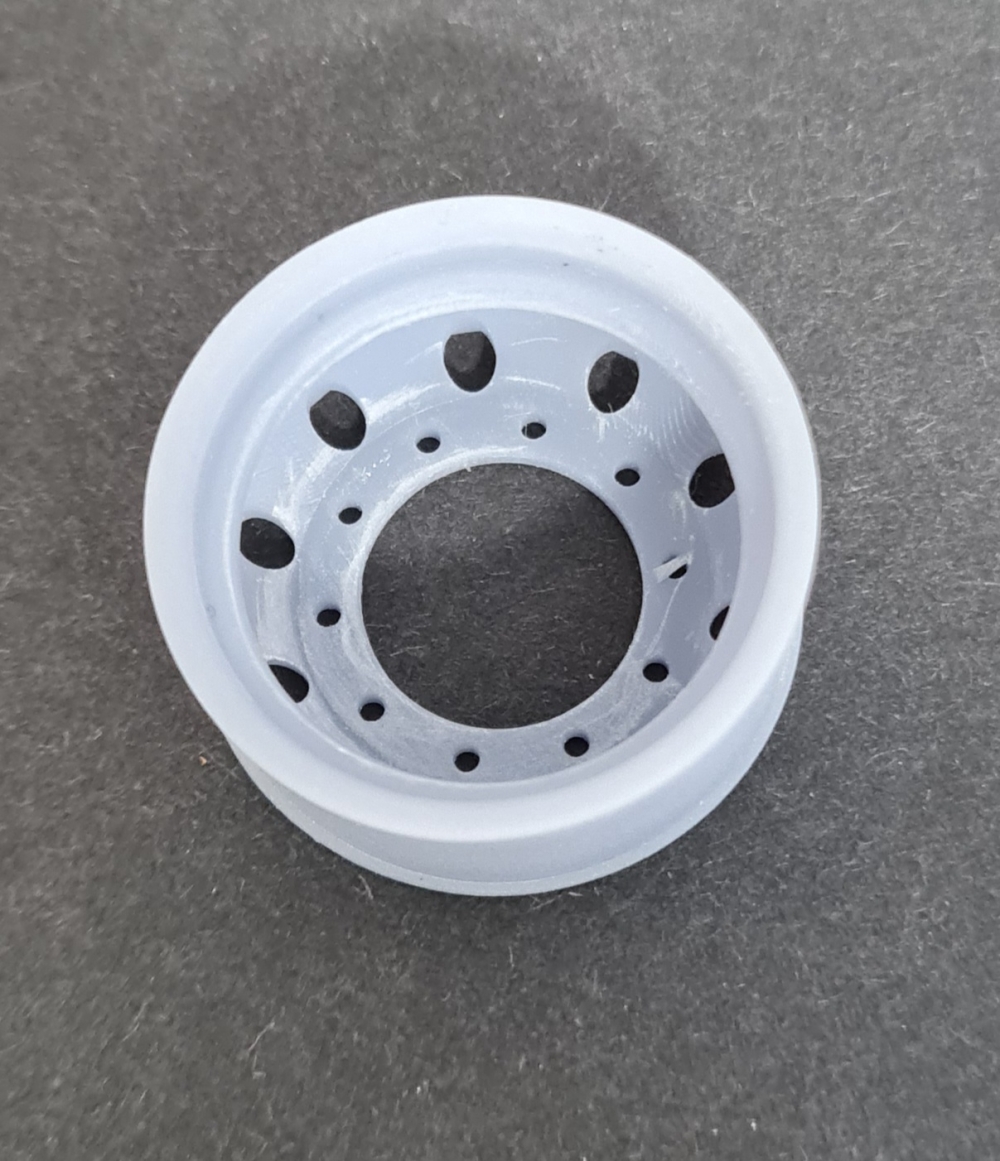1/24 3D Printed Resin 2 Hole Steel Wheels For Italeri Truck Model Kits 